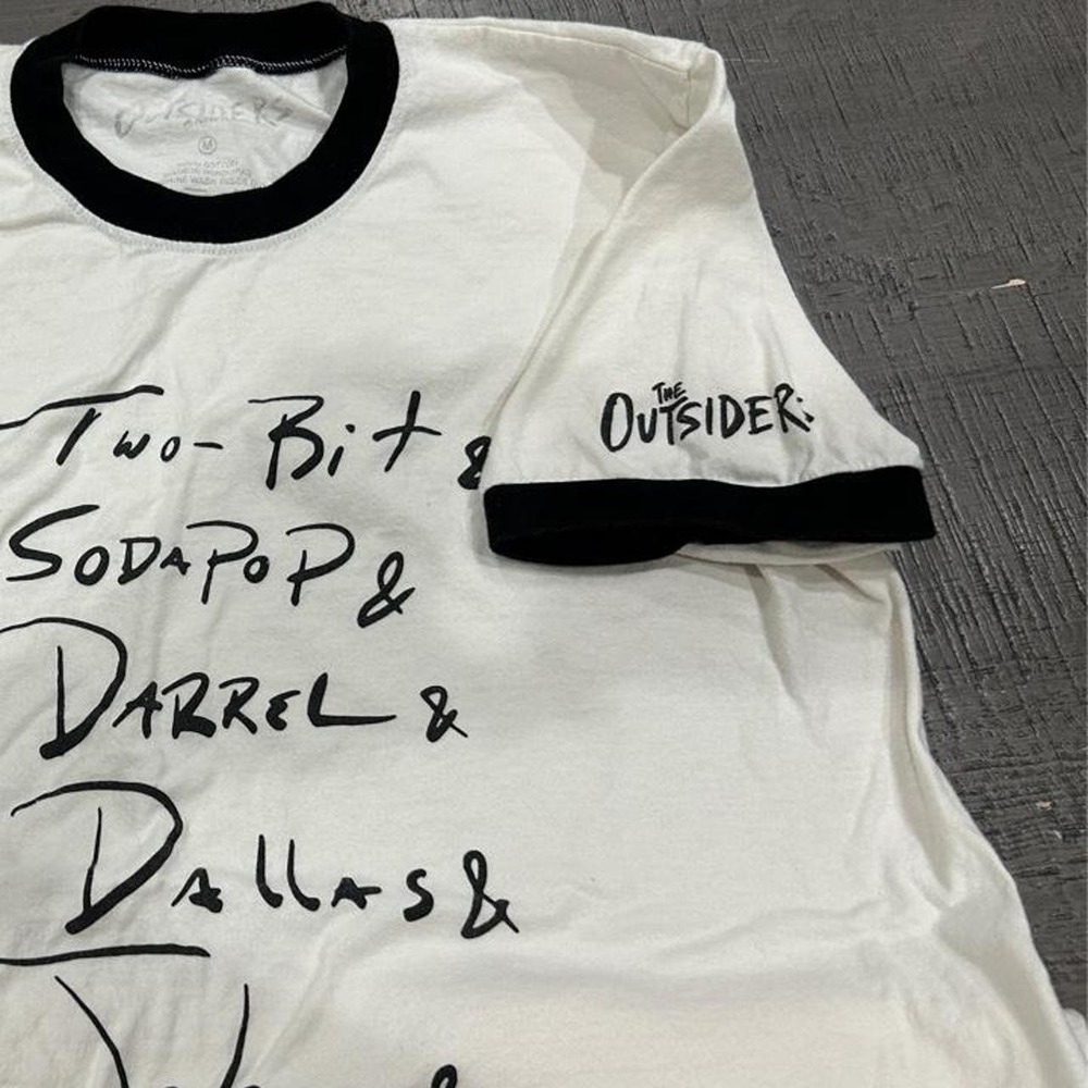 Outsider A New Musical The Outsiders Ringer T-Shirt M White/Black Cotton